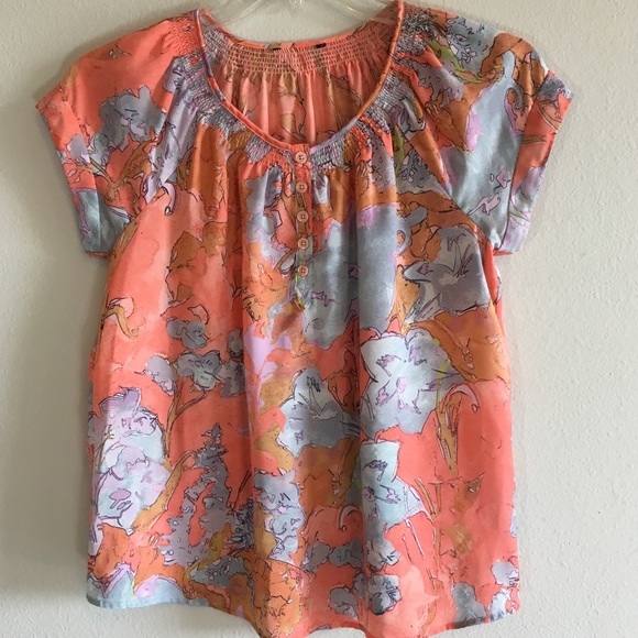 Banana Republic Tops - Banana Republic Watercolor Floral Blouse Top